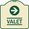 Signmission Designer Series Valet Right Arrow, Tan & Green Heavy-Gauge Aluminum Sign, 18" x 18", TG-1818-22743 A-DES-TG-1818-22743 - alternate 1